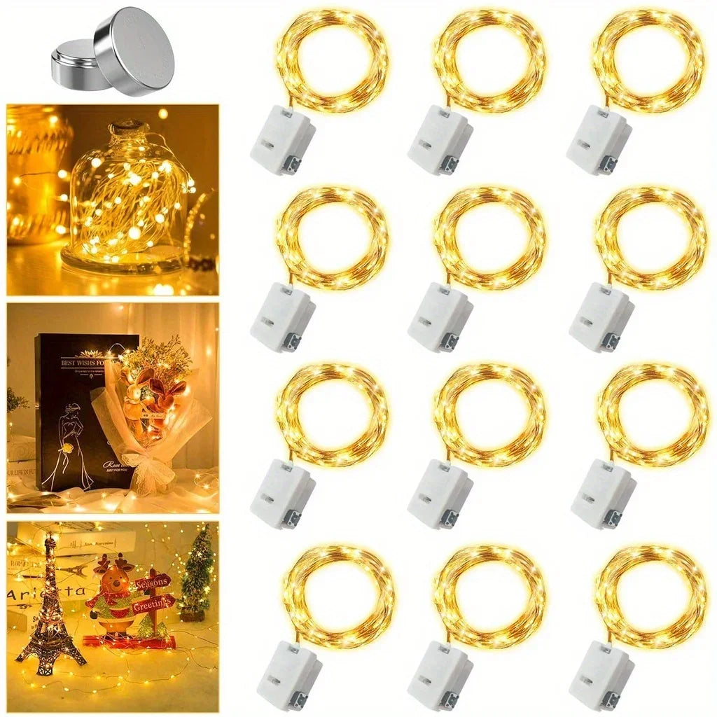 Copper Wire Mini Fairy Lights 10 Pack – Warm White, 1m (39in)