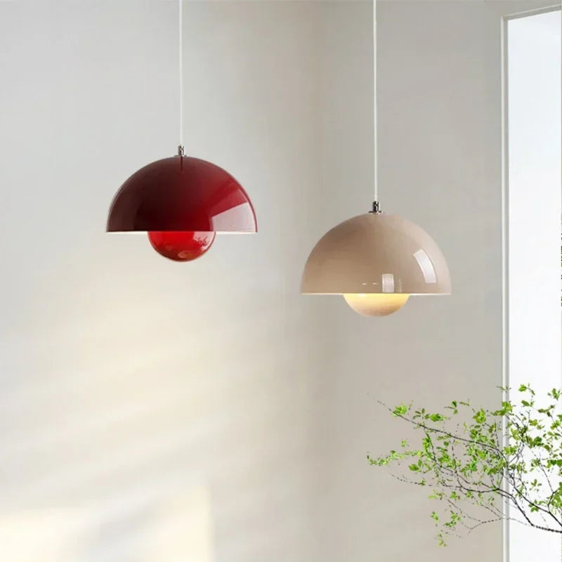 Nordic Led Color Chandelier Macaron Danish Mushroom Hanging Lights Restaurant Kitchen Pendant Lamp Home Luminaire LED Lighting