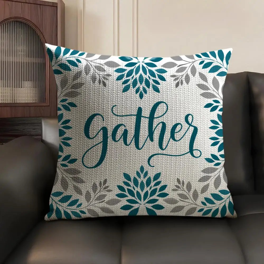 Modern Coastal Style Cushion Cover Natural Linen Organic Fabric Double Sided Print Sofa Pillow Case Home Decor Gift