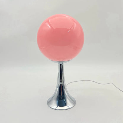 Nordic Glass Globe Bedside Lamp in Pink