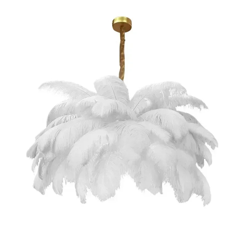 Modern Purple Feather Pendant Light Nordic Lustres Chandelier Ceiling Lamp for Living Room Bedroom Light Fixtures Home Decor