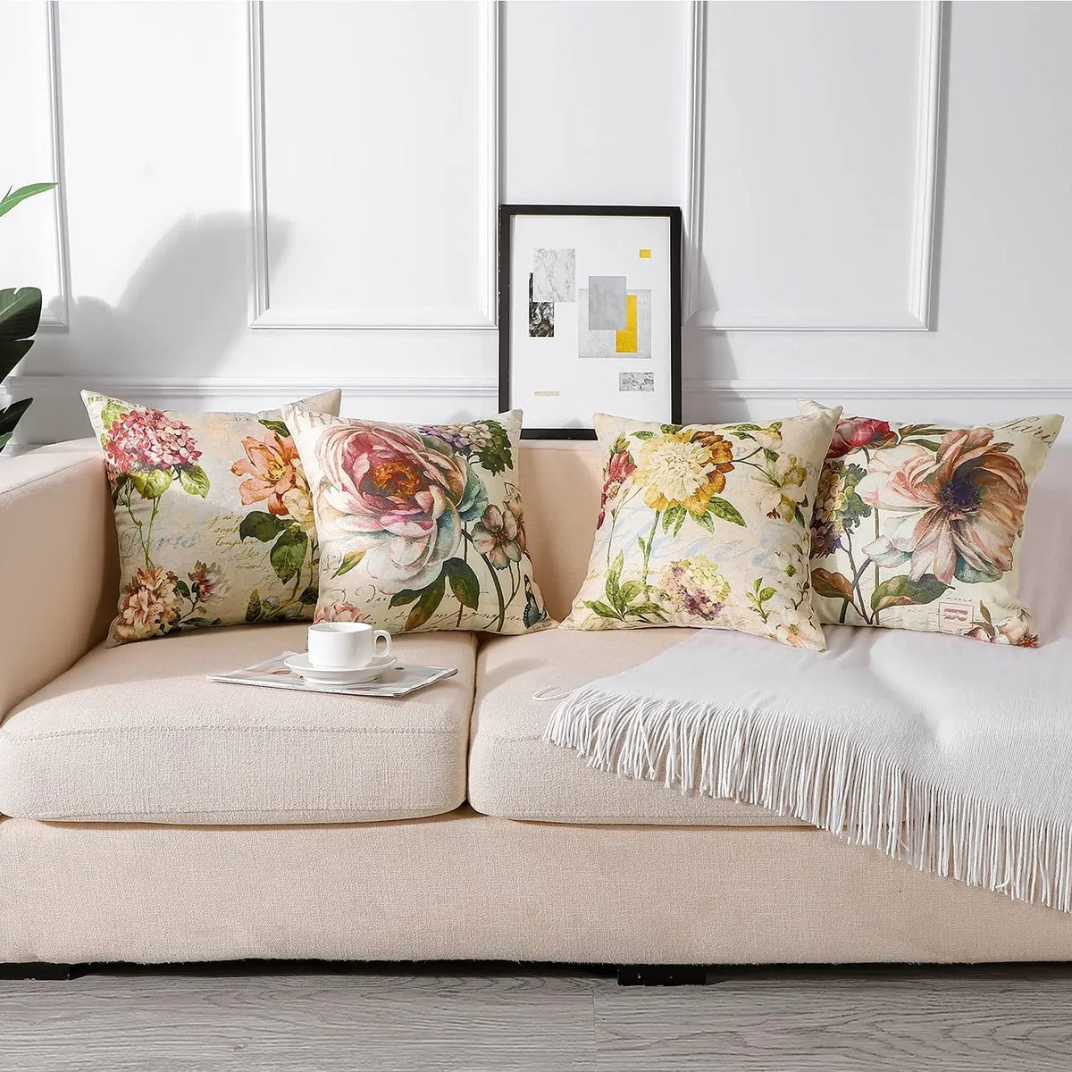 Vintage Floral Linen Cushion Cover – cushion cover photo 2
