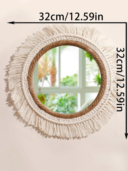 Woven Boho Wall Mirror – 32cm (12.6in)
