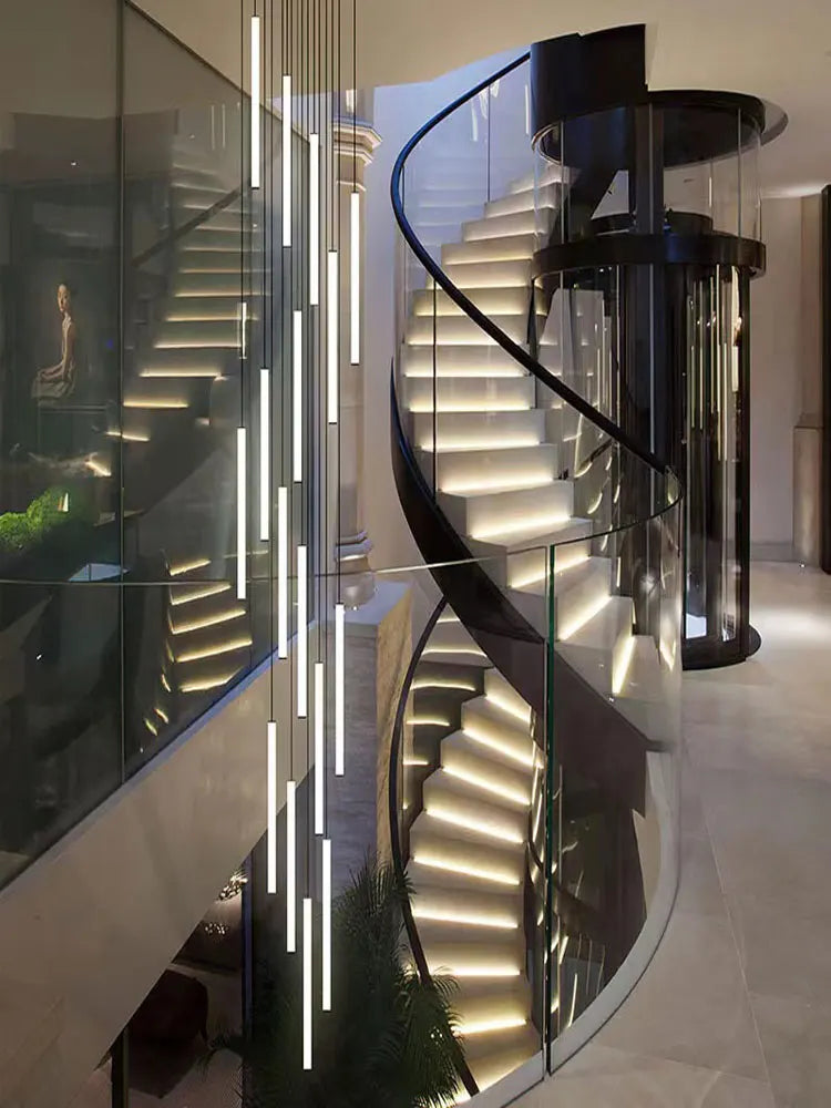 Modern LED Living Room Pendant Lighting Spiral Staircase Indoor Lamp Kitchen Home Decoration Nordic Luxury Ceiling Chandelier