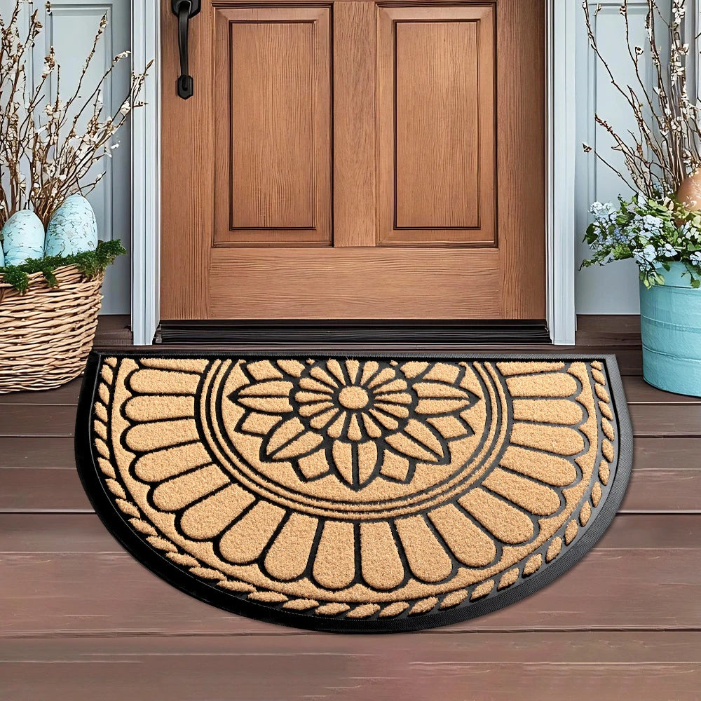 Embossed Half Round Doormat