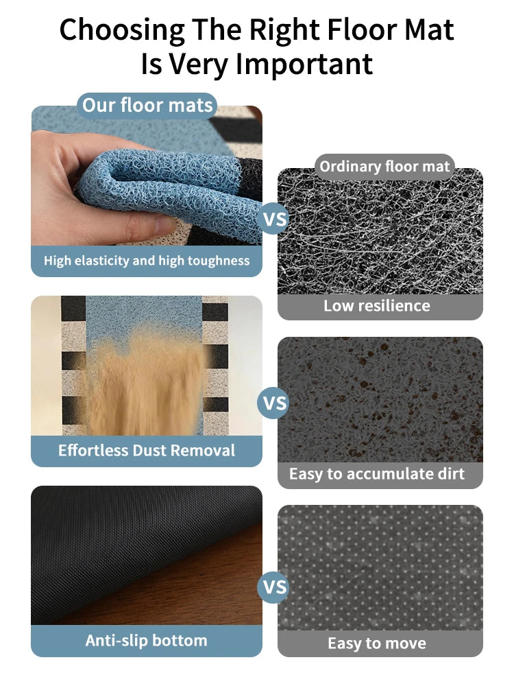 Ins Style Korean House Printed Doormat Non-Slip PVC Loop Wire Door Mat Waterproof Entrance Carpet for Home Decor