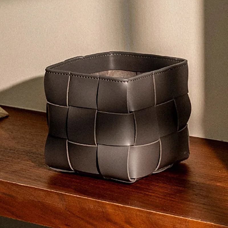 14X14CM Desktop Storage Bucket Sundries Storage Basket Square Storage Basket for Entrance Desktop Home Organization
