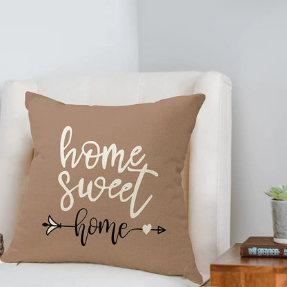 Brown Linen Geometric Cushion Cover – cushion cover photo 4