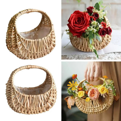 Willow Rattan Half Moon Basket – storage basket photo 5