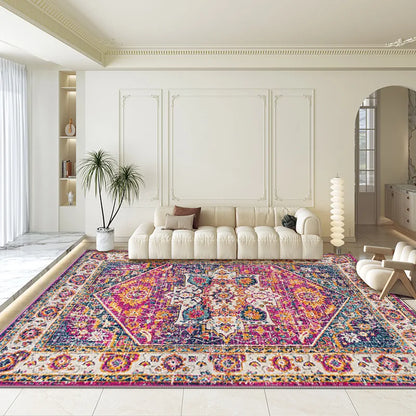 Bohemian Crystal Velvet Rug in Plum & Rose Medallion