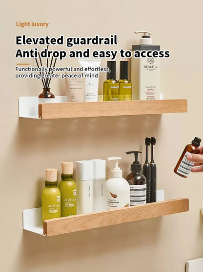 Wood & Aluminum Bathroom Shelf – wall shelf photo 6