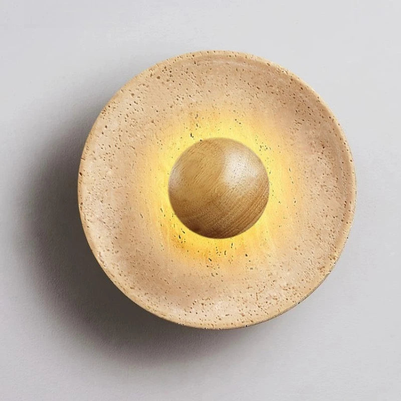 Travertine Stone LED Wall Sconce – wall light photo 2