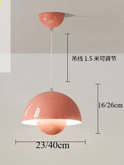 Nordic Led Color Chandelier Macaron Danish Mushroom Hanging Lights Restaurant Kitchen Pendant Lamp Home Luminaire LED Lighting