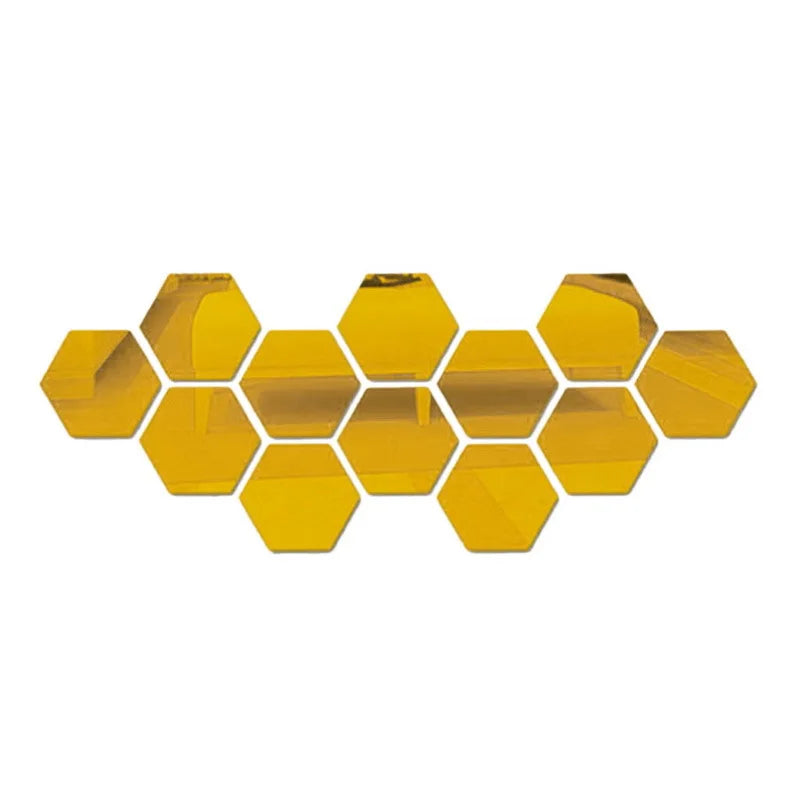 3D Mirror Wall Stickers Nordic Style Acrylic Hexagon Mirror Sticker Decal Removable Mural for DIY Home Living Room Wall Decors
