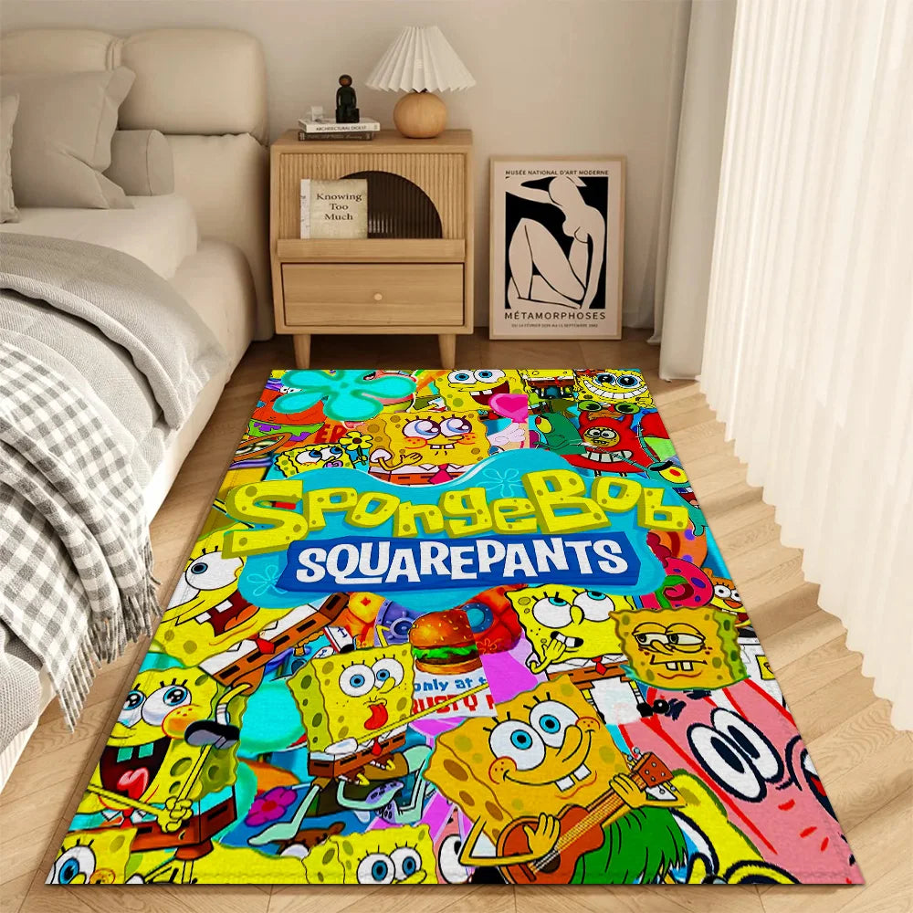 Yellow Cartoon Character Kids Rug