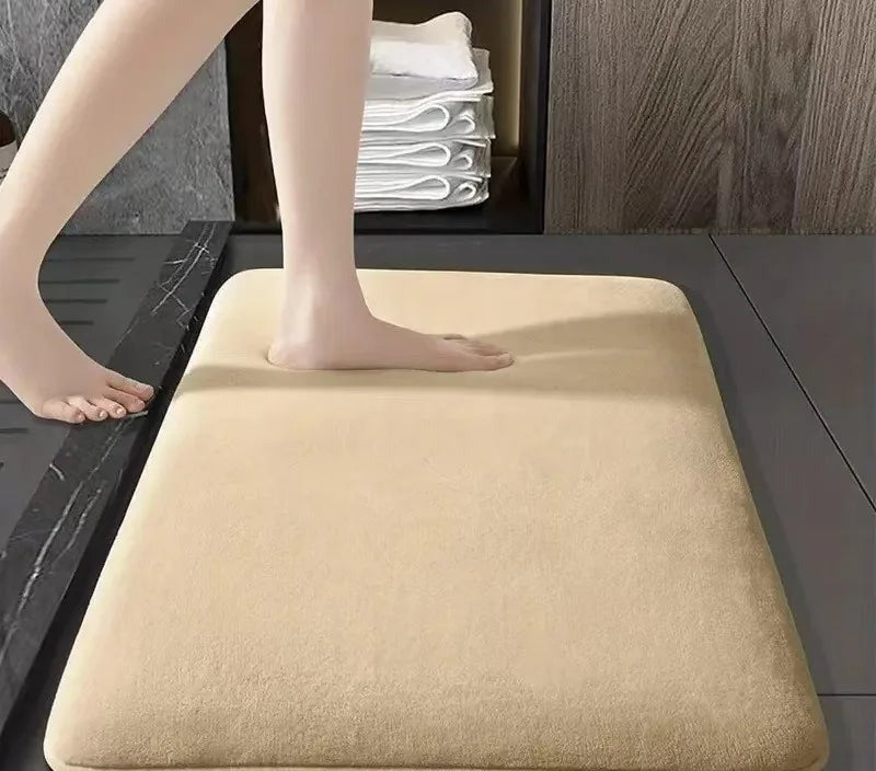 Coral Velvet Quick Dry Bath Mat in Camel