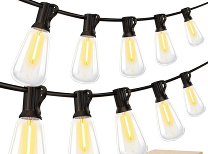 Dimmable ST38 Outdoor String Lights – 100ft