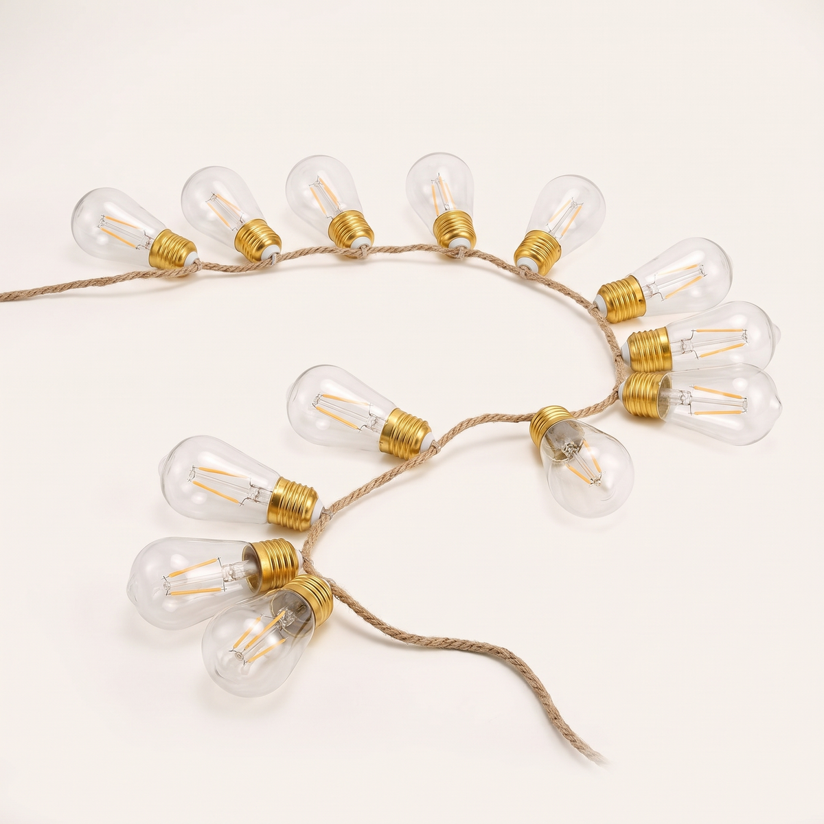 The S14 festoon light string on a plain background, bulbs unlit