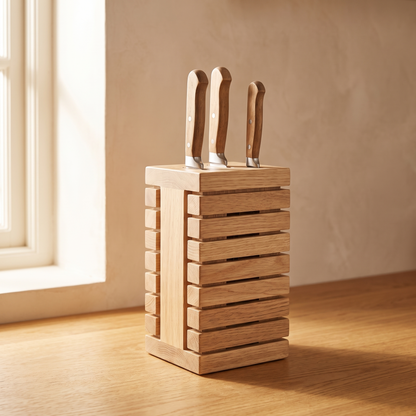 Solid Wood Knife Block – kitchen storage photo 3