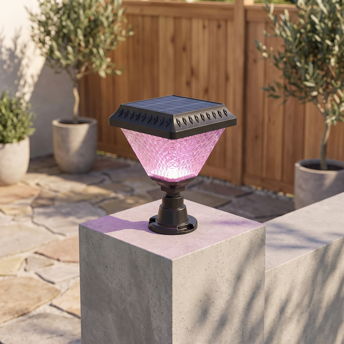 Solar Color Changing Post Light – outdoor lighting photo 1