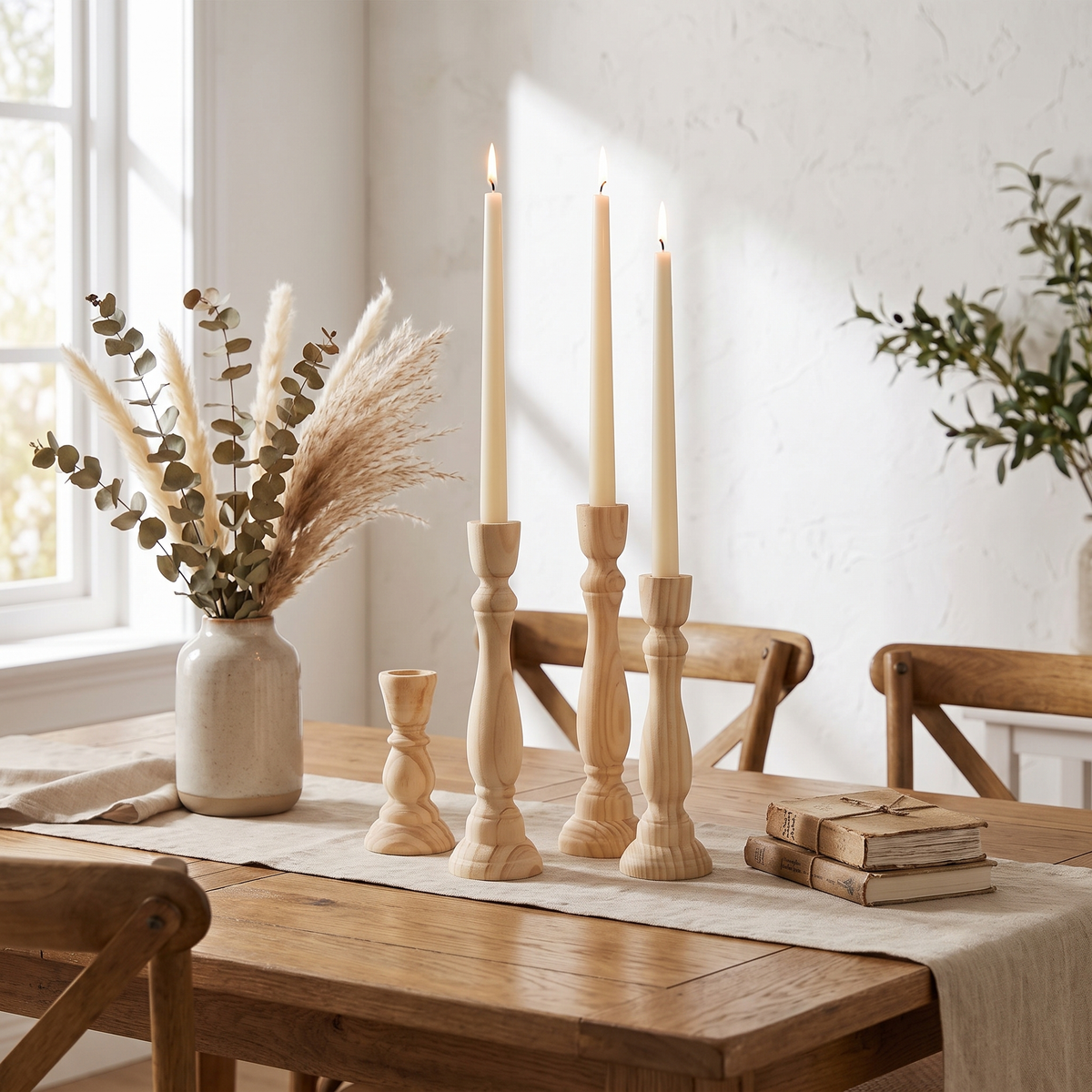 Classic Wood Candlestick – candle holder photo 1
