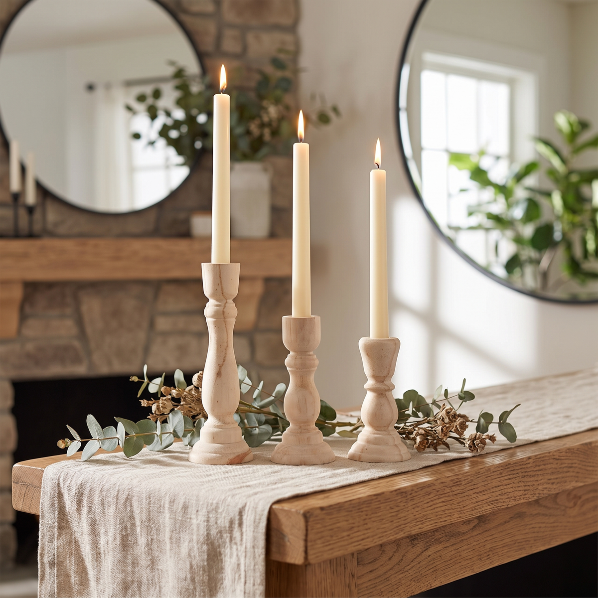 Unfinished Turned Candlestick – candle holder photo 1