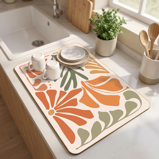 Printed Dish Drying Mat – kitchen tool photo 1