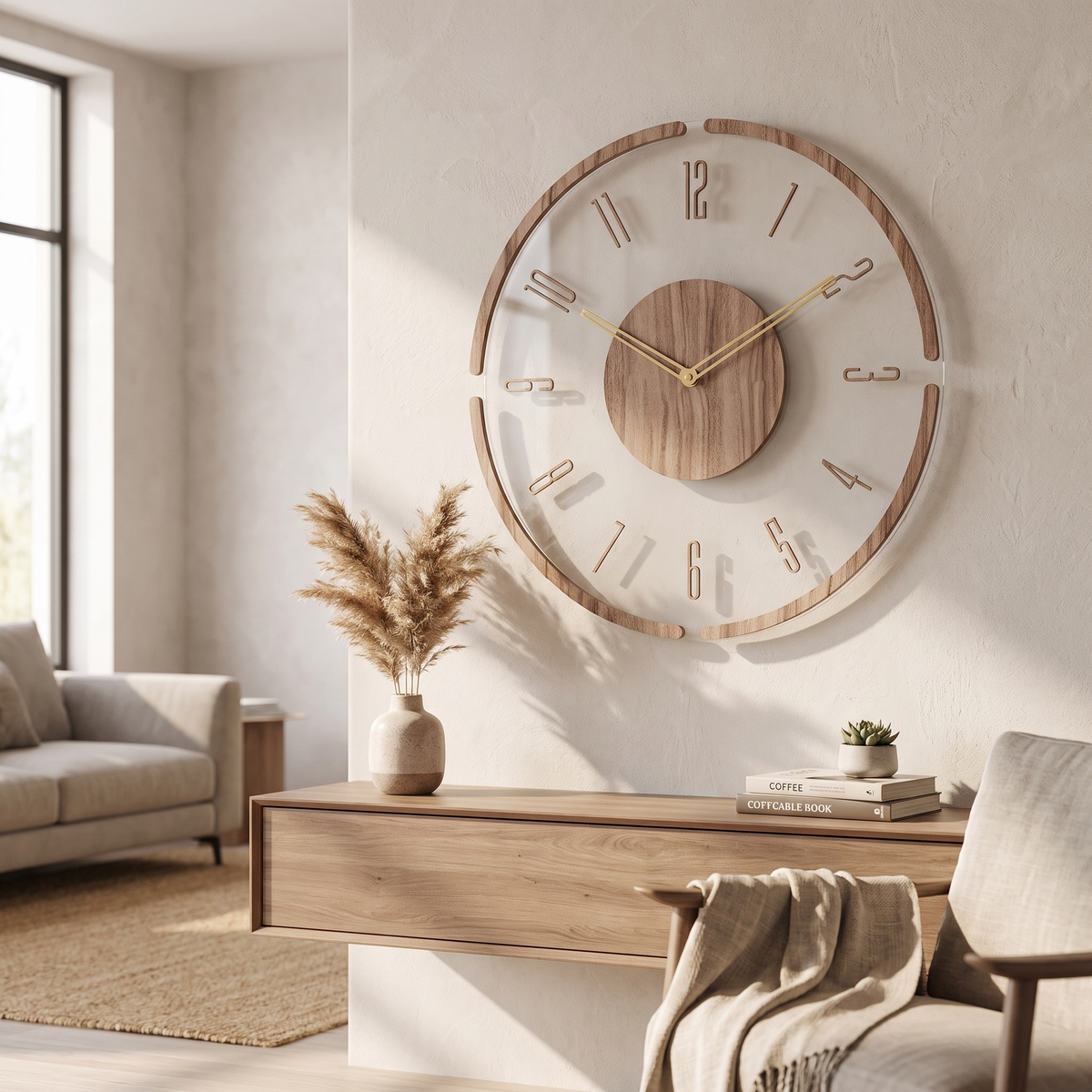 Solid Wood Nordic Wall Clock – wall clock photo 1