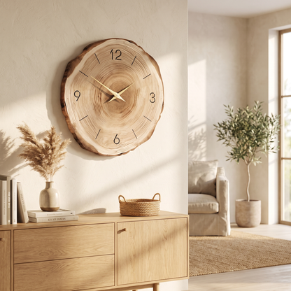 Natural Tree Ring Wall Clock – wall clock photo 1