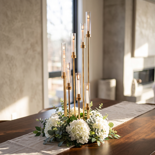 Gold 8 Arm Candle Holder – candle holder photo 1