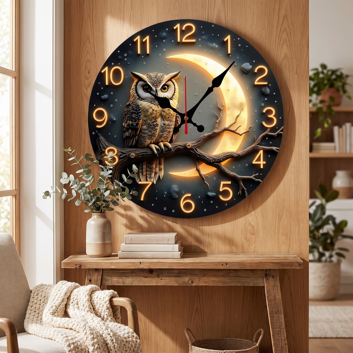 Moonlight Wooden Wall Clock – wall clock photo 1