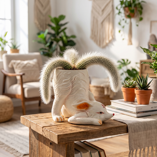 Fox Tail Ceramic Planter Pot – planter photo 1