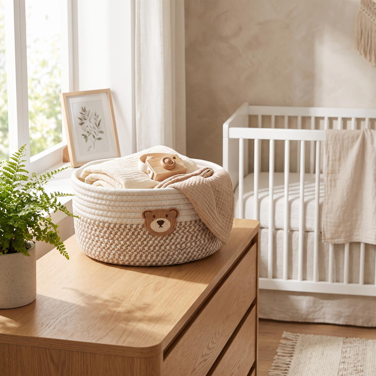 Bear Fabric Storage Basket – storage basket photo 1
