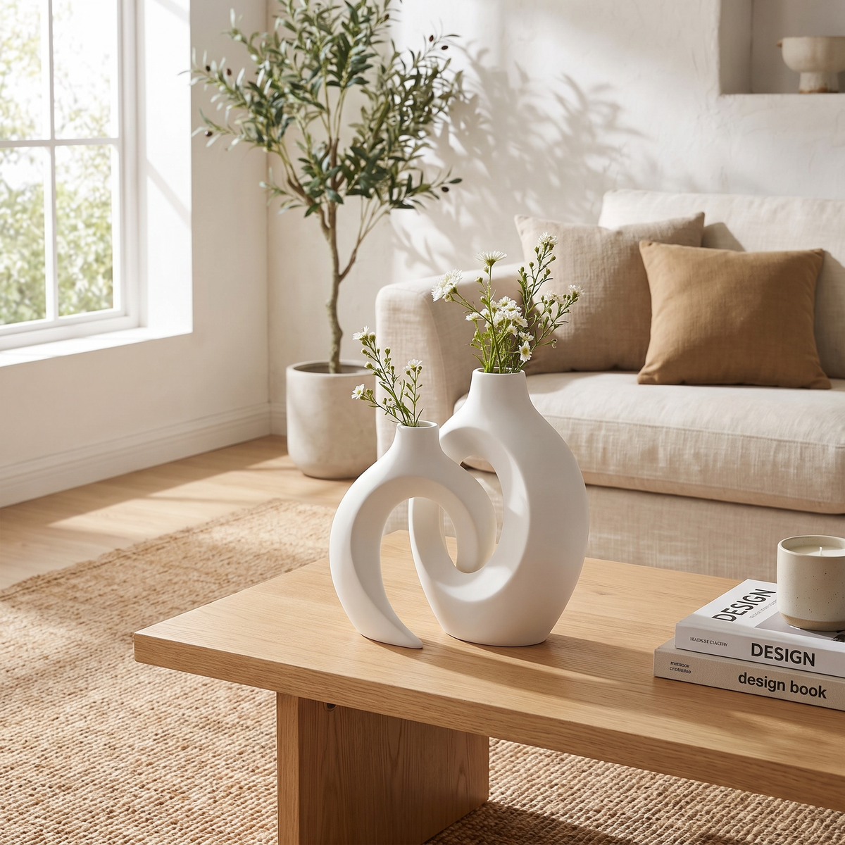 Hollow Ceramic Vase Set of 2 – vase photo 1