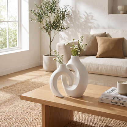 Hollow Ceramic Vase Set of 2 – vase photo 1