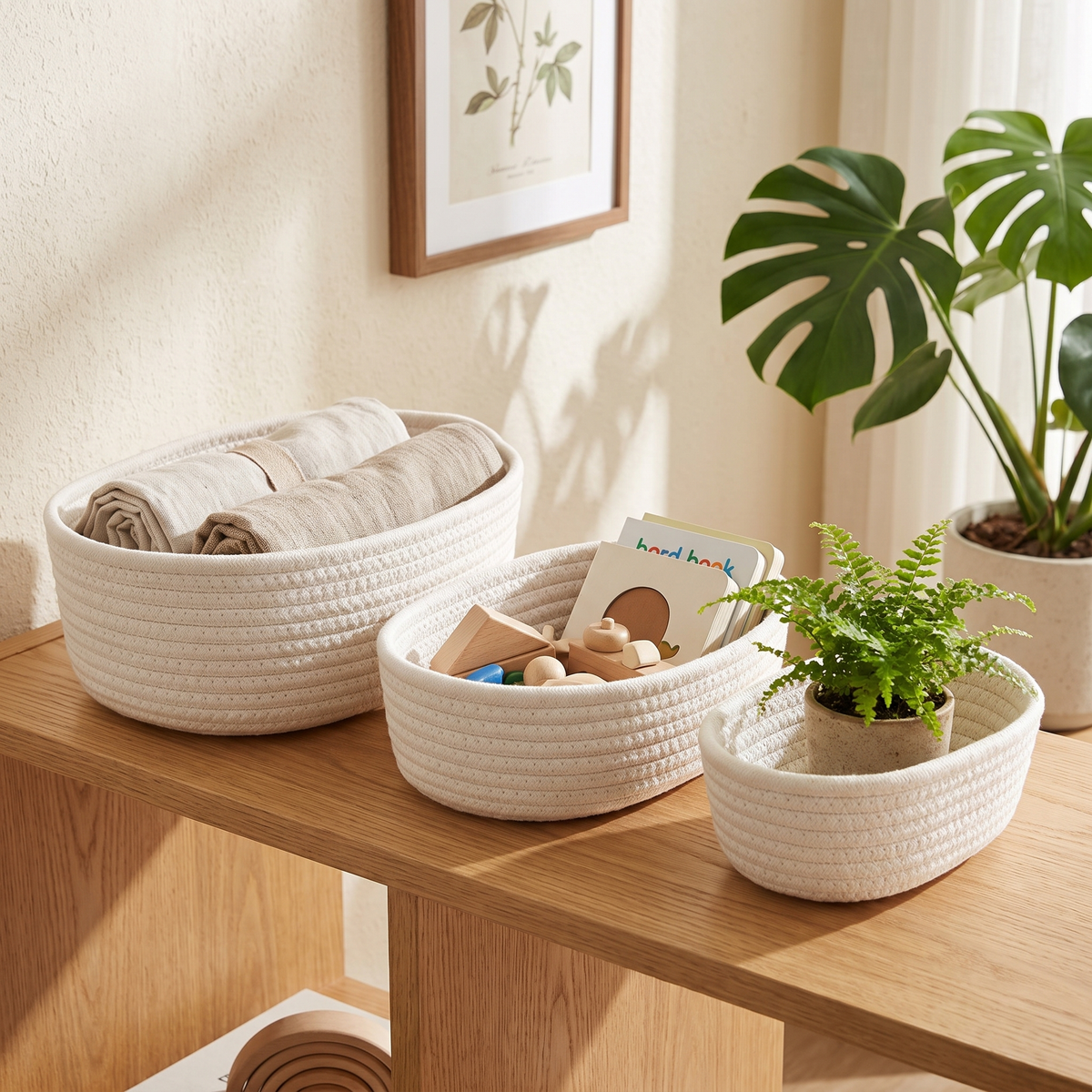 Cotton Rope Storage Basket – storage basket photo 1