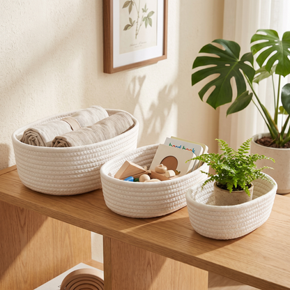 Cotton Rope Storage Basket – storage basket photo 1
