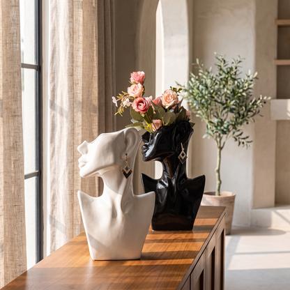 Glazed Ceramic Face Vase – vase photo 1