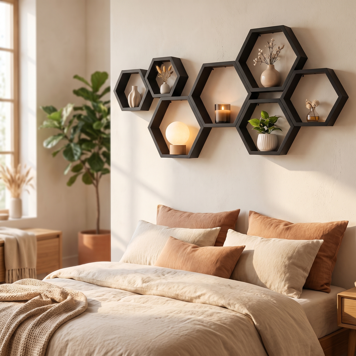 Hexagon Floating Shelves Set – wall shelf photo 1