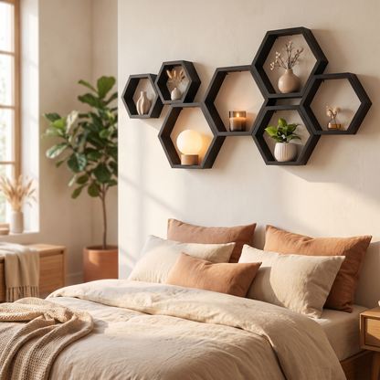 Hexagon Floating Shelves Set – wall shelf photo 1