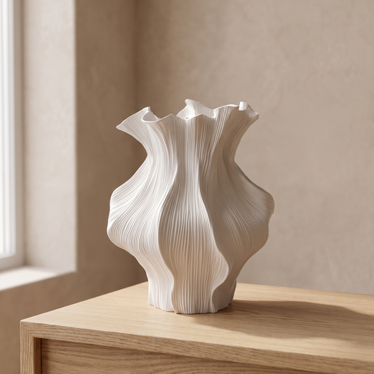 Wave Textured Ceramic Vase – vase photo 1