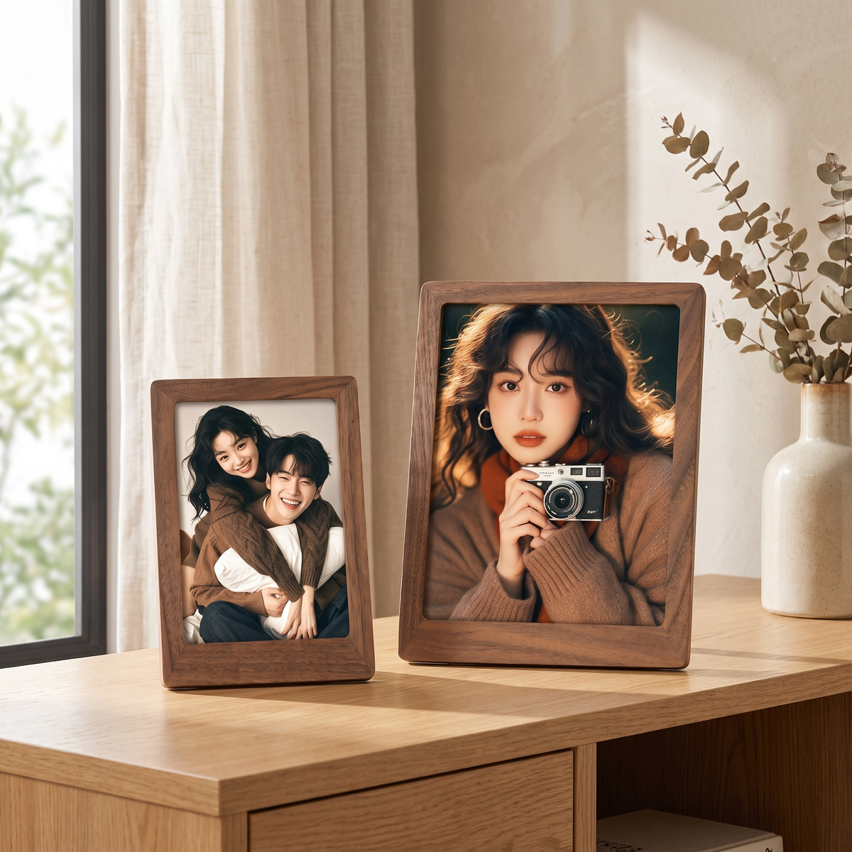 Walnut Rounded Corner Photo Frame – picture frame photo 1