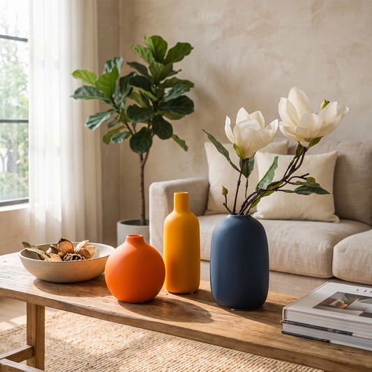 Solid Color Bottleneck Ceramic Vase – vase photo 1