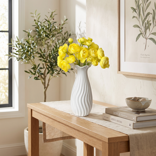 Nordic White Ceramic Vase – vase photo 1
