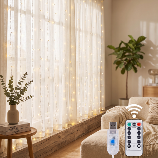 USB Remote Fairy Curtain Lights – string lights photo 1