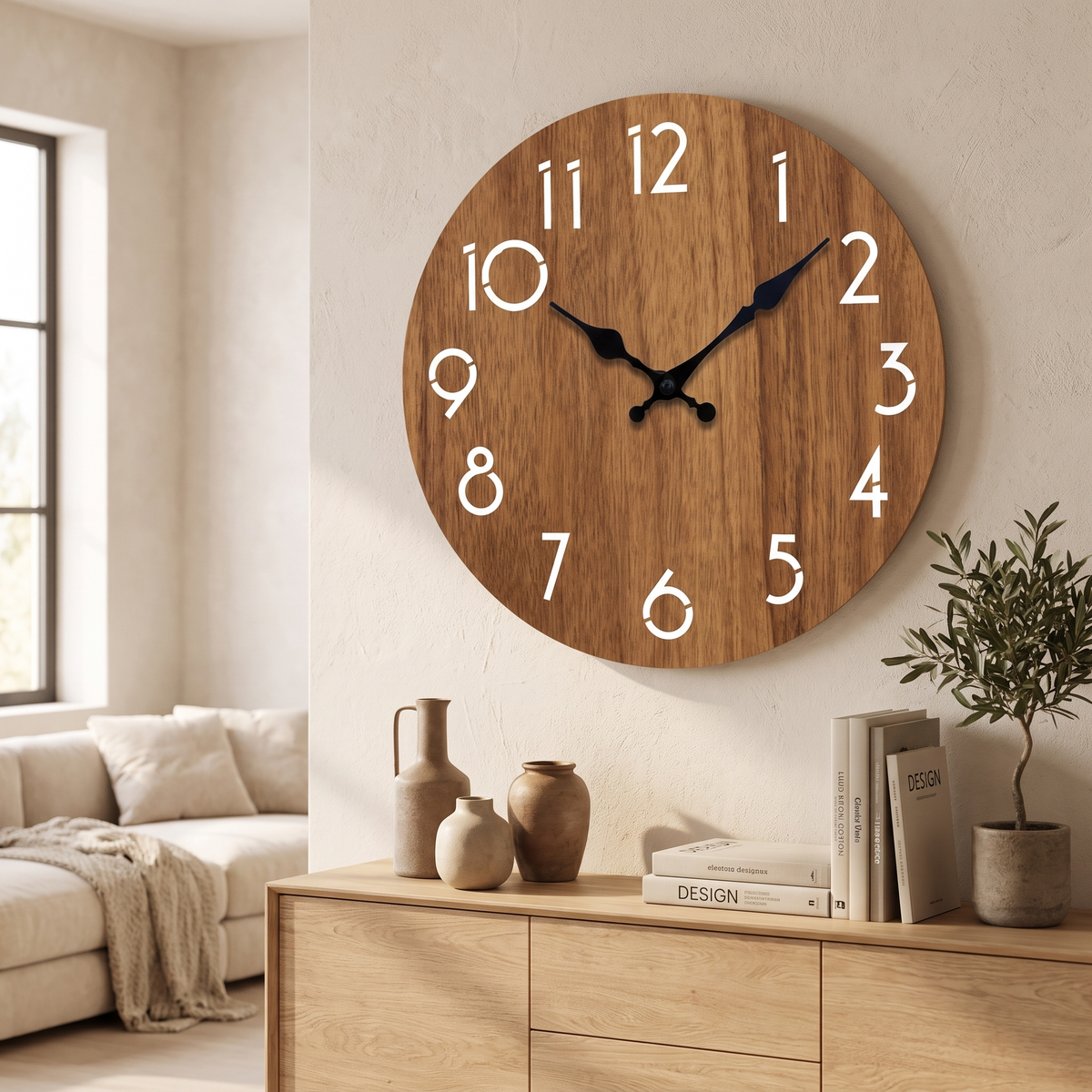 Minimalist Wooden Wall Clock – wall clock photo 1