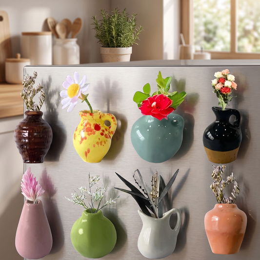 Mini Ceramic Bud Vase Fridge Magnets – home decor photo 1