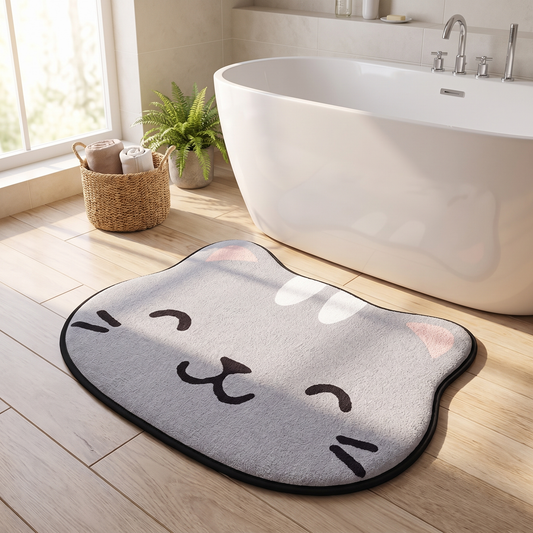 Cartoon Animal Flannel Bath Mat – bath mat photo 1