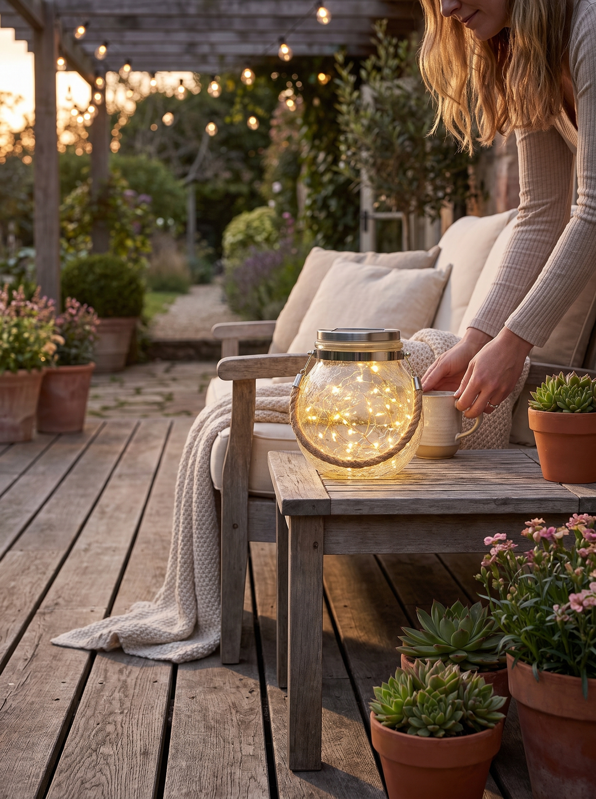 Solar Crackle Glass Jar Lantern: Sparks in a Jar