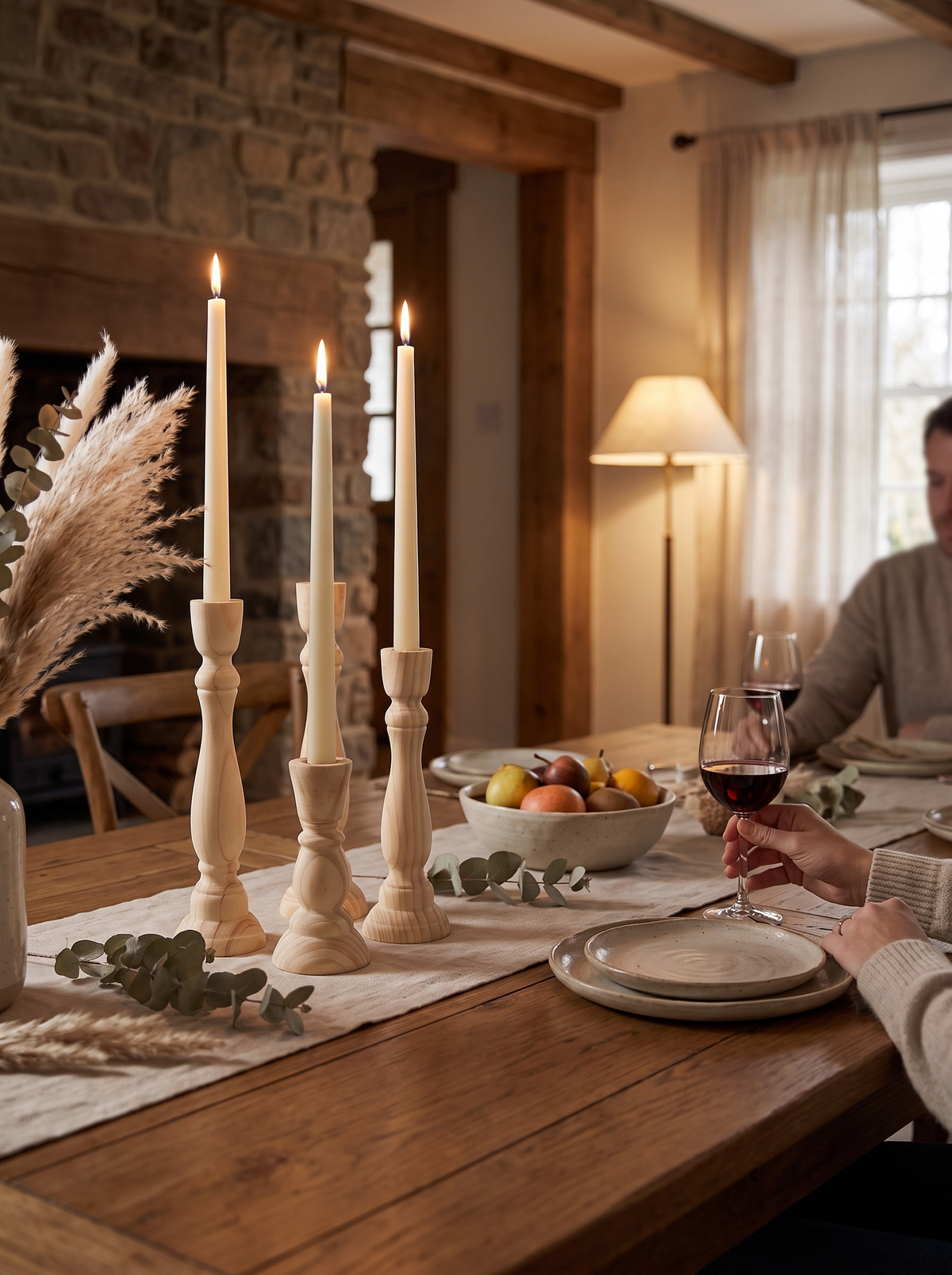 Classic Wood Candlestick: Steady Where It Counts